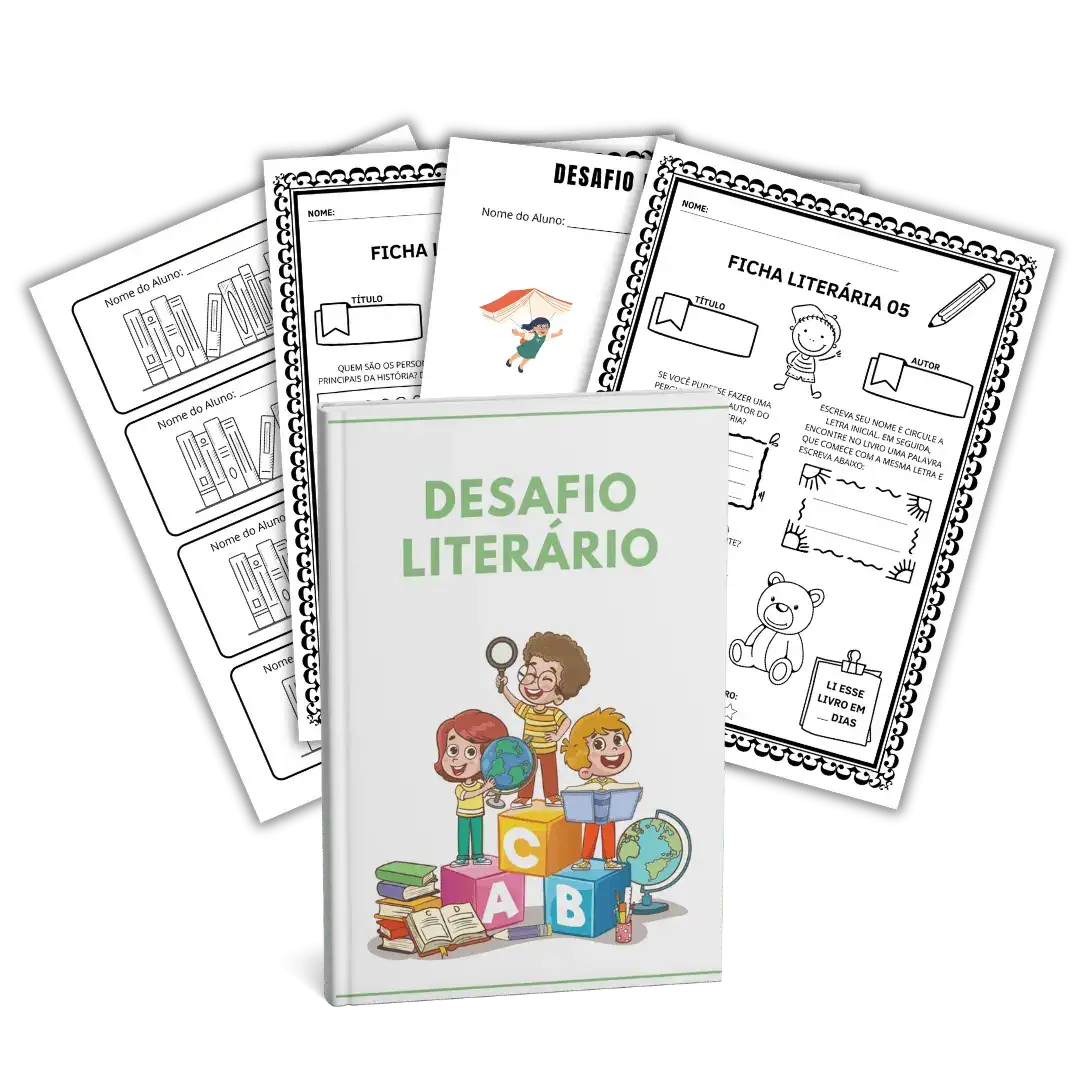 Kit Desafio Literário: fichas literárias e capa